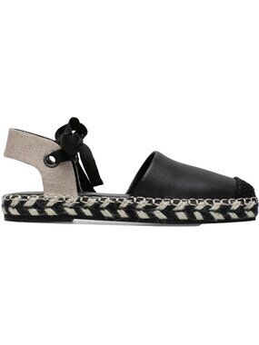 Linea Paolo Sol Womens 9M Black Leather Espadrille Sandals Boho Coastal NWT